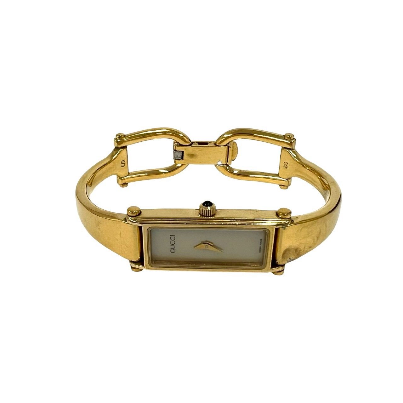 Gucci with Case Bangle Watch Quartz Wristwatch Gold Beige — view 7