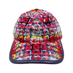 Gucci Hat Tweed Baseball Cap M Double Logo Multicolor Red Purple — view 3