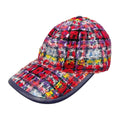 Gucci Hat Tweed Baseball Cap M Double Logo Multicolor Red Purple