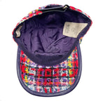 Gucci Hat Tweed Baseball Cap M Double Logo Multicolor Red Purple — view 7