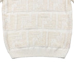Fendi Sweater FF Logo Knit 46 Cotton Linen White Beige — view 4