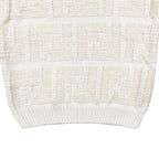 Fendi Sweater FF Logo Knit 46 Cotton Linen White Beige — view 6