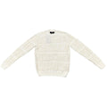Fendi Sweater FF Logo Knit 46 Cotton Linen White Beige