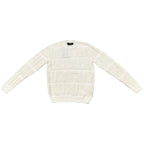 Fendi Sweater FF Logo Knit 46 Cotton Linen White Beige