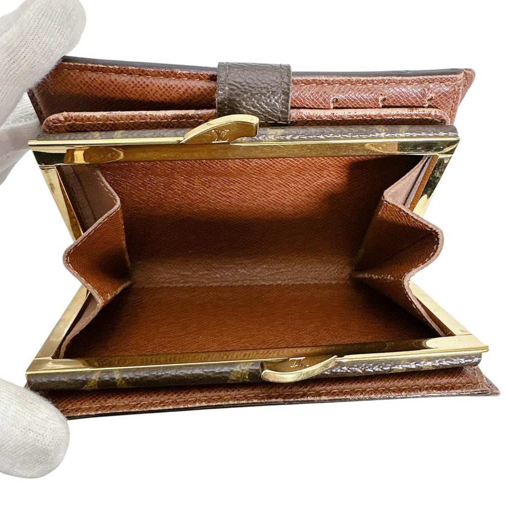 Louis Vuitton Monogram Kiss Lock Wallet with Card Pocket Porte Monet Biet — view 8
