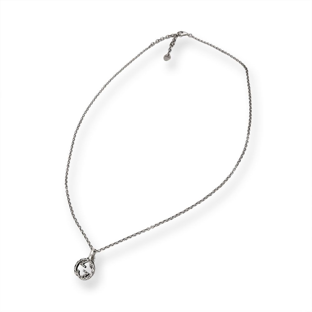 Gucci Interlocking Necklace Silver — view 2