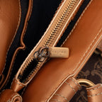 Celine Macadam Handbag Navy Orange Denim Leather