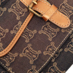 Celine Macadam Handbag Navy Orange Denim Leather