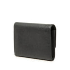 Prada Ribbon Trifold Wallet Black Saffiano Leather