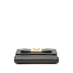 Prada Ribbon Trifold Wallet Black Saffiano Leather