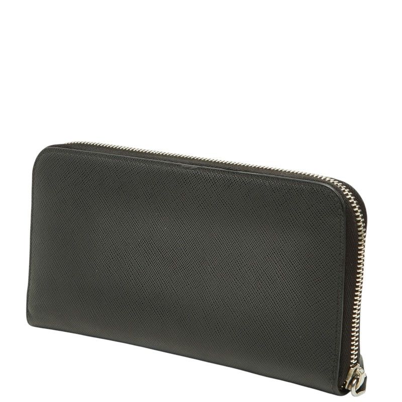 Prada Zip Around Wallet Nero Black Saffiano Leather