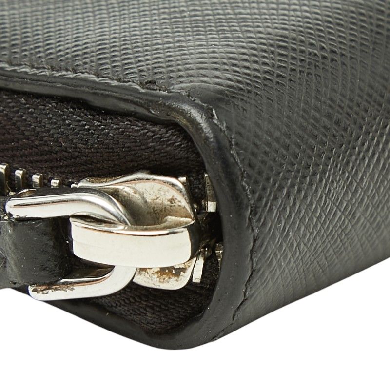 Prada Zip Around Wallet Nero Black Saffiano Leather