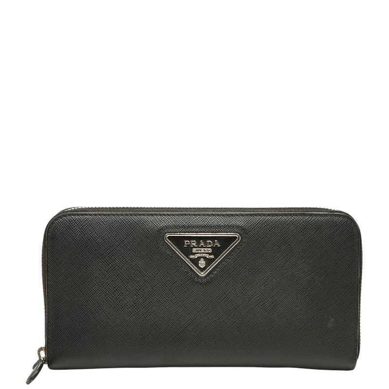 Prada Zip Around Wallet Nero Black Saffiano Leather