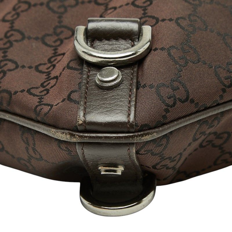 Gucci GG Nylon Abbey Crossbody Shoulder Bag Brown
