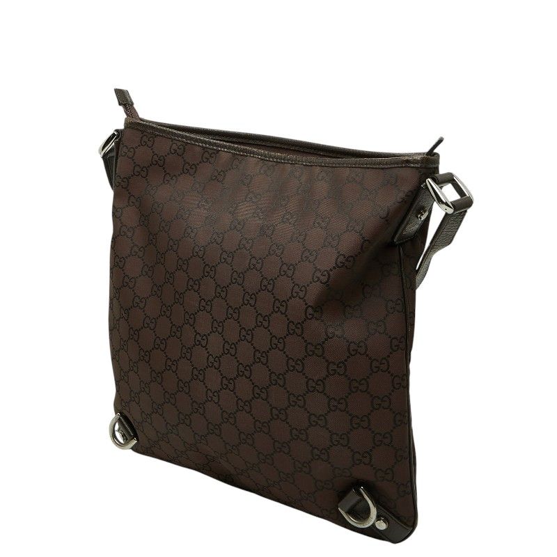 Gucci GG Nylon Abbey Crossbody Shoulder Bag Brown