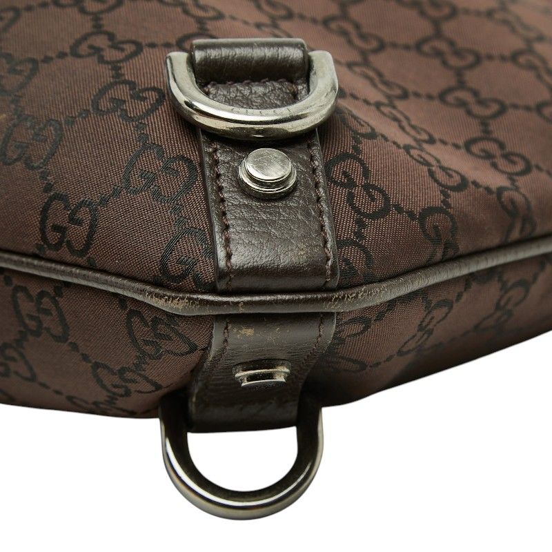 Gucci GG Nylon Abbey Crossbody Shoulder Bag Brown