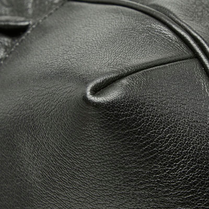 Gucci Guccissima Tote Shoulder Bag Black Leather