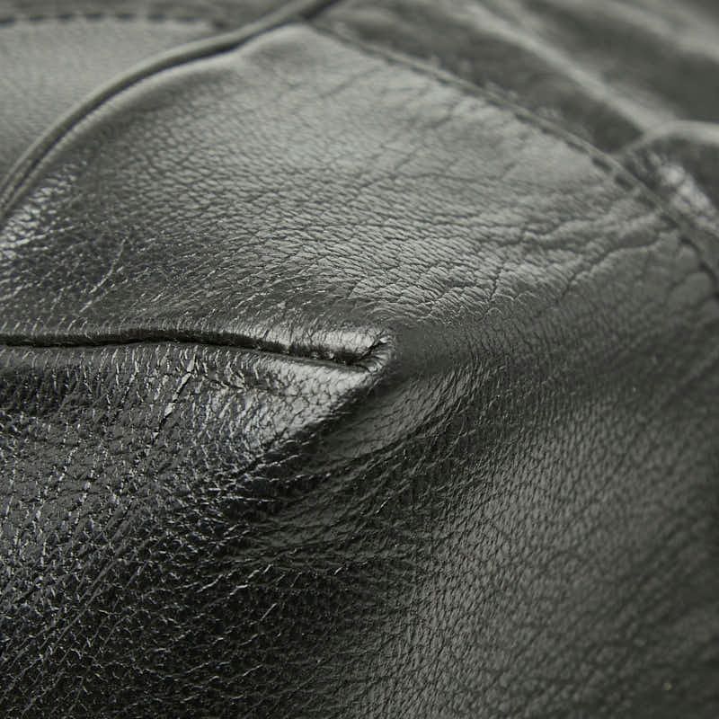 Gucci Guccissima Tote Shoulder Bag Black Leather