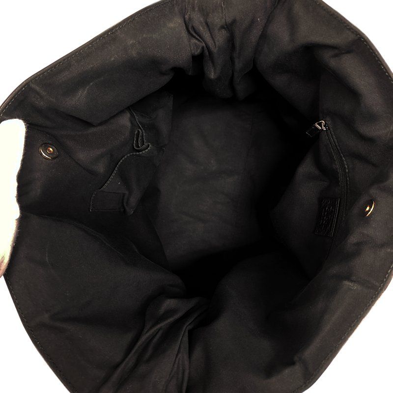 Gucci Guccissima Tote Shoulder Bag Black Leather