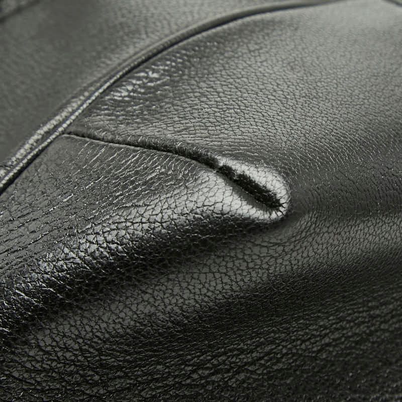 Gucci Guccissima Tote Shoulder Bag Black Leather