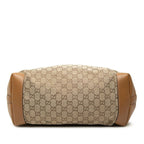 Gucci GG Canvas Tote Shoulder Bag Beige Brown