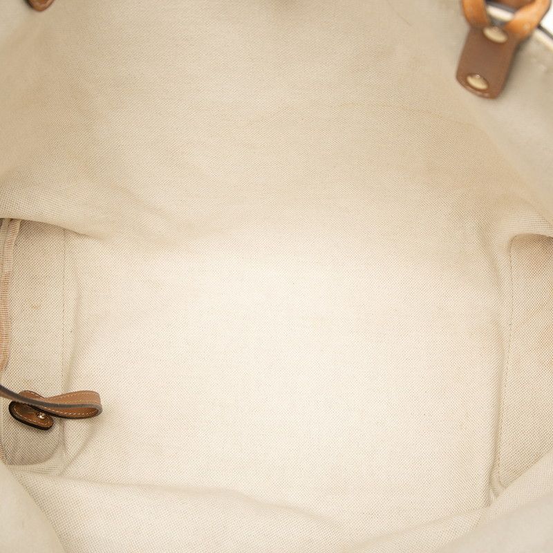 Gucci GG Canvas Tote Shoulder Bag Beige Brown