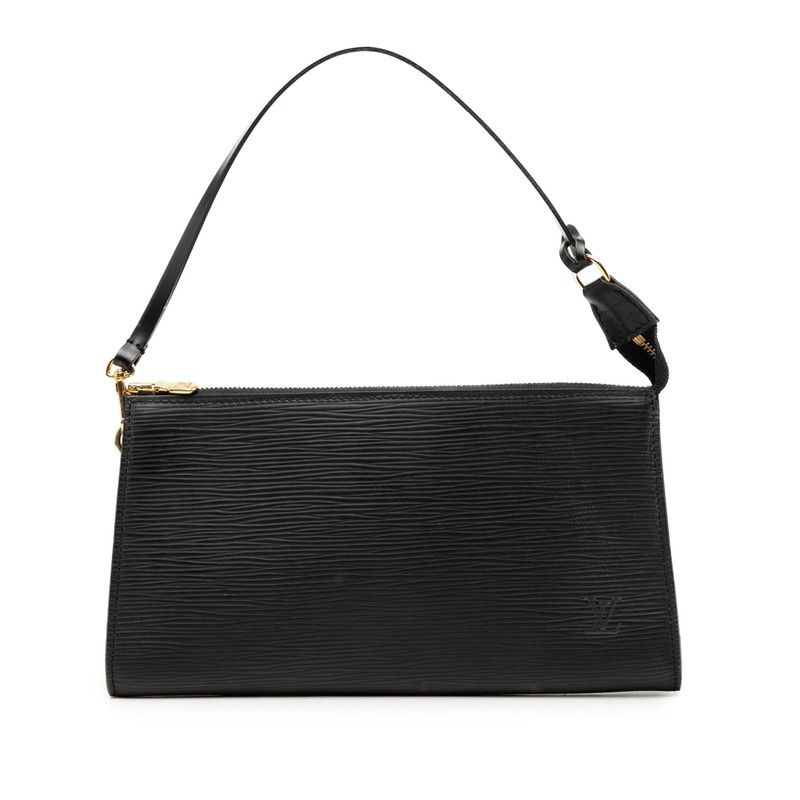 Louis Vuitton Epi Pochette Pouch Handbag Noir Black Leather