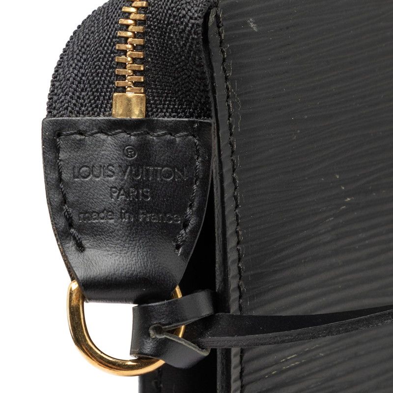 Louis Vuitton Epi Pochette Pouch Handbag Noir Black Leather