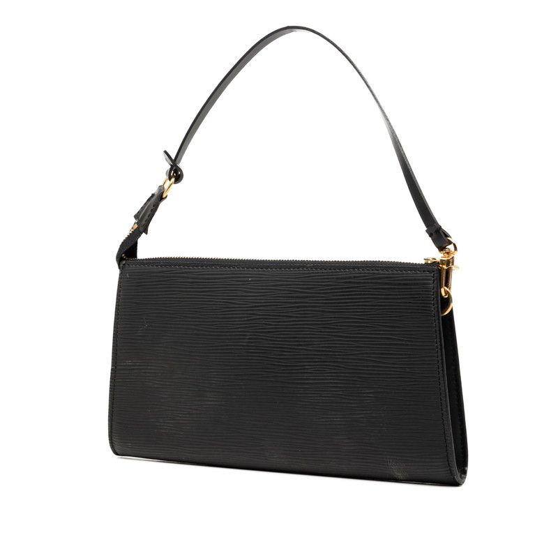 Louis Vuitton Epi Pochette Pouch Handbag Noir Black Leather