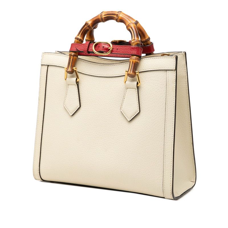 Gucci Bamboo Diana Small 2-Way Shoulder Bag Ivory Leather