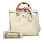 Gucci Bamboo Diana Small 2-Way Shoulder Bag Ivory Leather