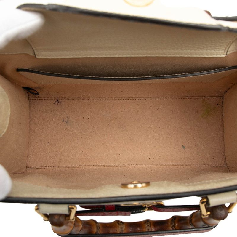 Gucci Bamboo Diana Small 2-Way Shoulder Bag Ivory Leather