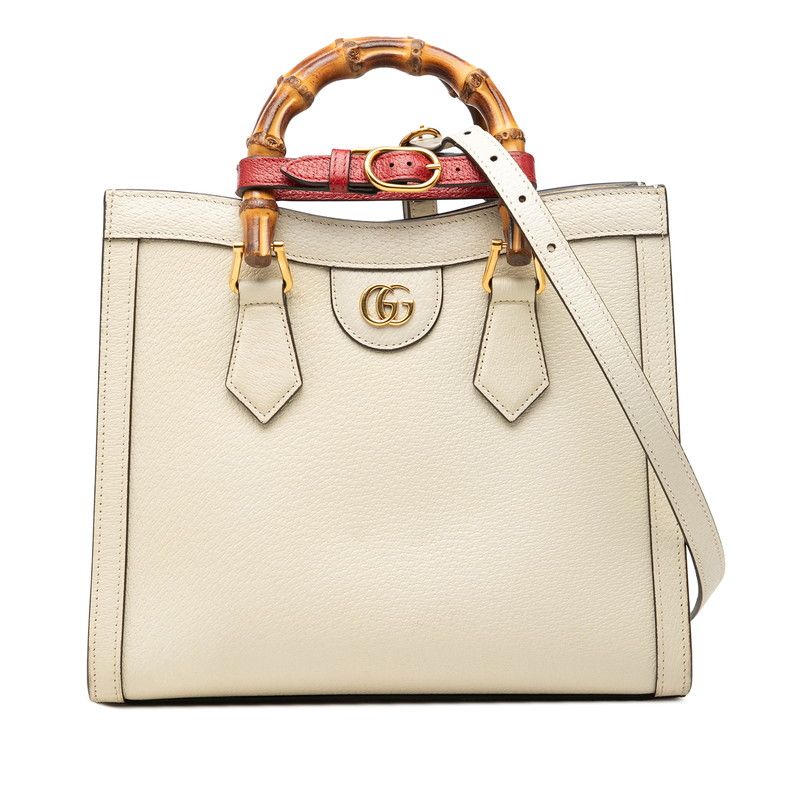Gucci Bamboo Diana Small 2-Way Shoulder Bag Ivory Leather