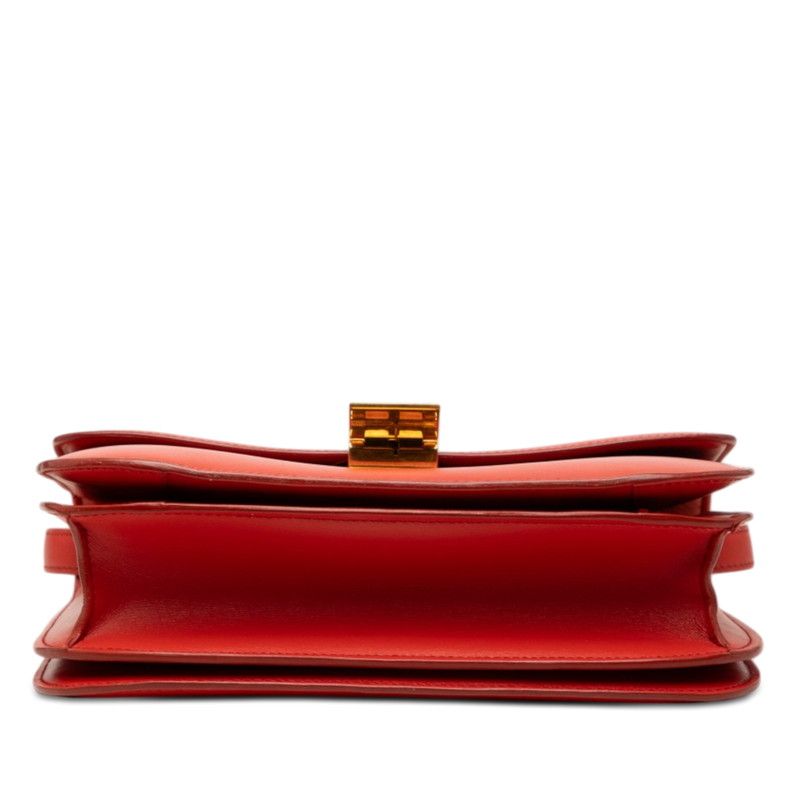 Celine Classic Box Crossbody Shoulder Bag Orange Leather