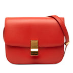 Celine Classic Box Crossbody Shoulder Bag Orange Leather