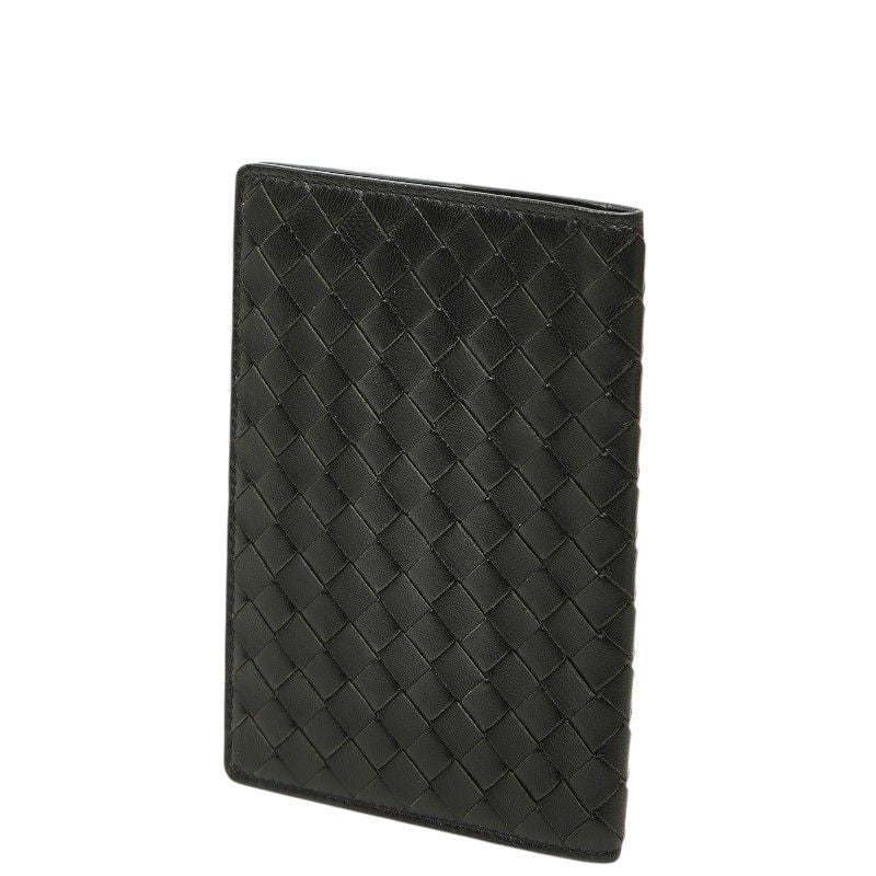 Bottega Veneta Intrecciato Passport Case Black Leather