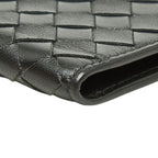 Bottega Veneta Intrecciato Passport Case Black Leather