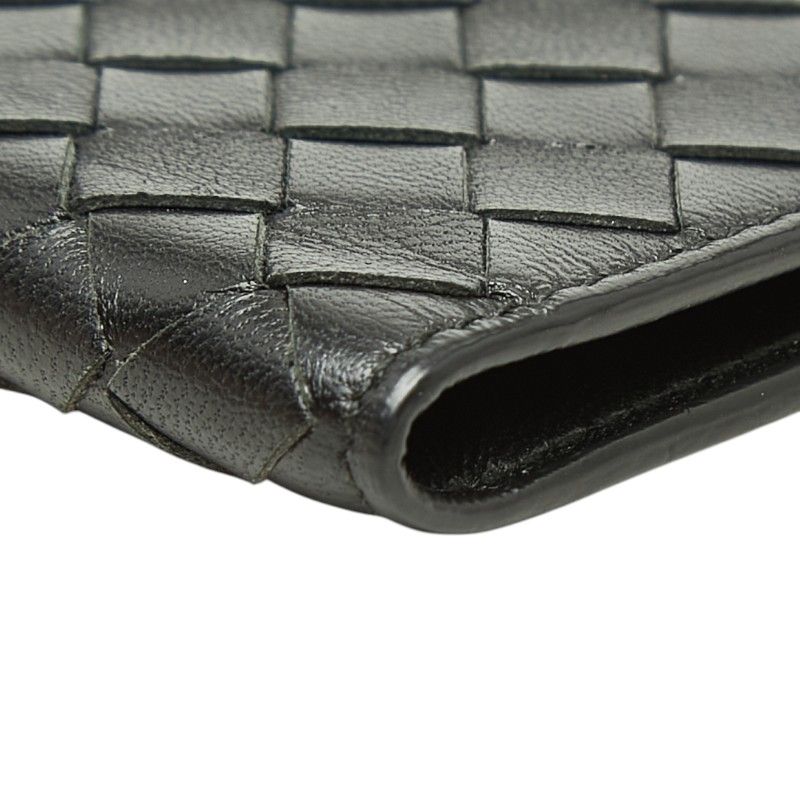 Bottega Veneta Intrecciato Passport Case Black Leather