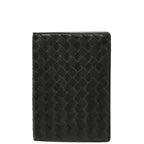Bottega Veneta Intrecciato Passport Case Black Leather