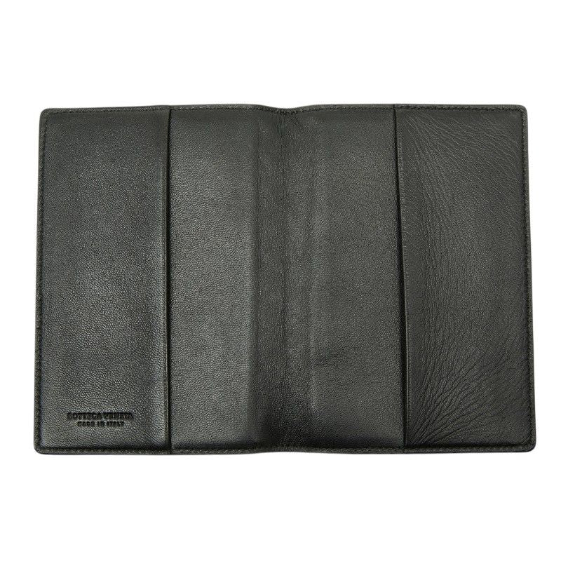 Bottega Veneta Intrecciato Passport Case Black Leather