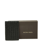 Bottega Veneta Intrecciato Passport Case Black Leather