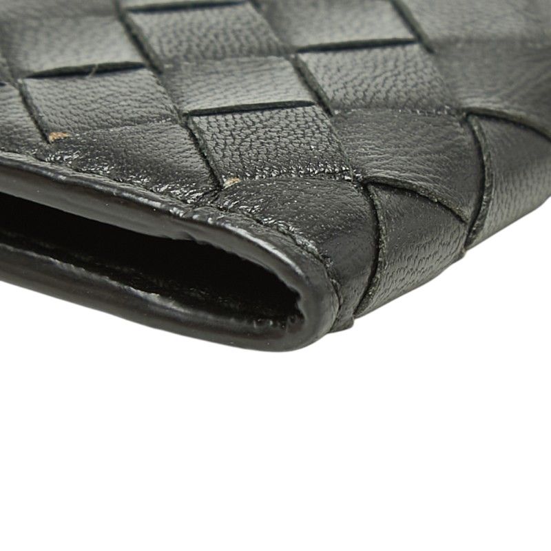 Bottega Veneta Intrecciato Passport Case Black Leather