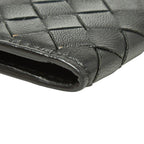Bottega Veneta Intrecciato Passport Case Black Leather