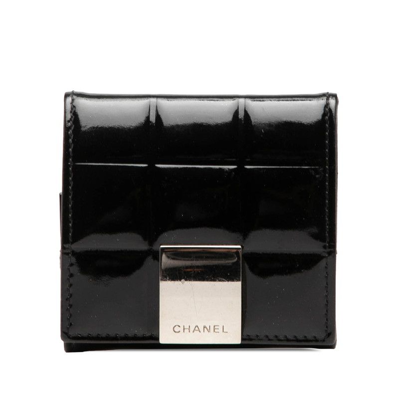 Chanel Choco Bar Coin Purse Black Patent