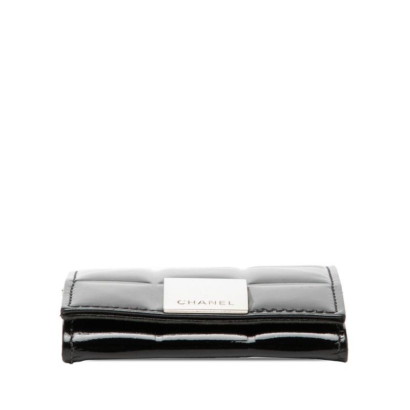 Chanel Choco Bar Coin Purse Black Patent