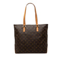 Louis Vuitton Monogram Cabas Mezzo Shoulder Bag Tote Brown Leather