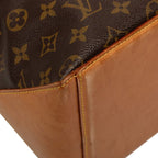 Louis Vuitton Monogram Cabas Mezzo Shoulder Bag Tote Brown Leather