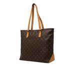 Louis Vuitton Monogram Cabas Mezzo Shoulder Bag Tote Brown Leather