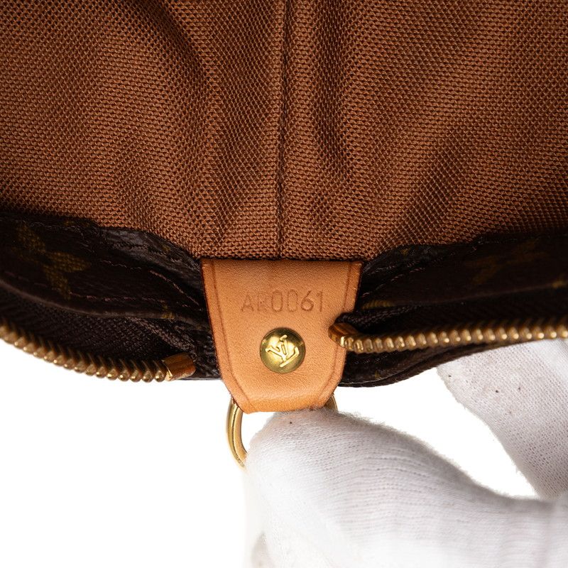 Louis Vuitton Monogram Cabas Mezzo Shoulder Bag Tote Brown Leather