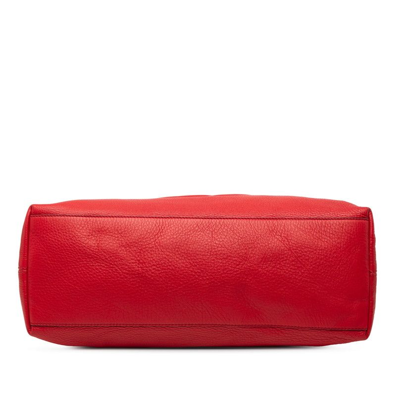 Gucci Soho Fringe Chain Shoulder Bag Tote Red Leather